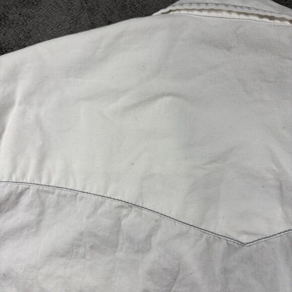 True Religion Men Pearl Snap Shirt Western Boho Short Sleeve White 3XL F169 - Picture 5 of 13